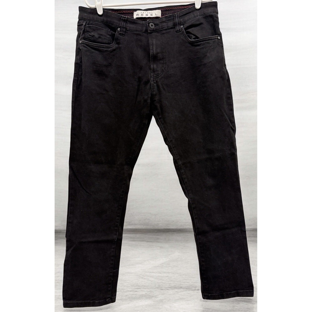 Artful Rebel Slim Fit Jeans Mens Size 34x30 Black Stretch Luxury Denim